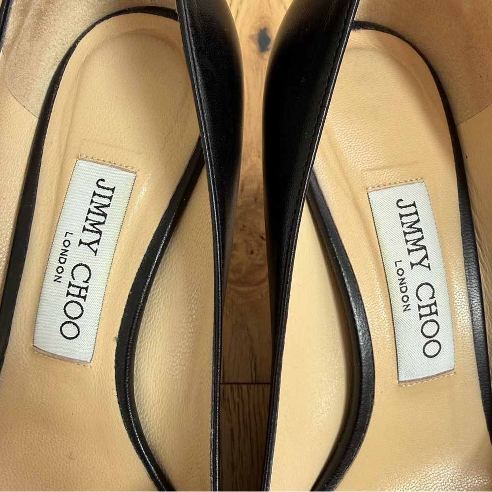 Jimmy Choo Romy 60 Black Kid Leather Pointed-Toe Pumps - Picture 7 of 12